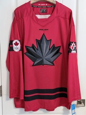 BNWT Authentic Bauer 2026 Olympics Hockey Team Canada Red Jersey Size 2XL XXL
